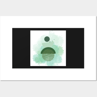 Minimalist Green Aesthetic Art Posters and Art